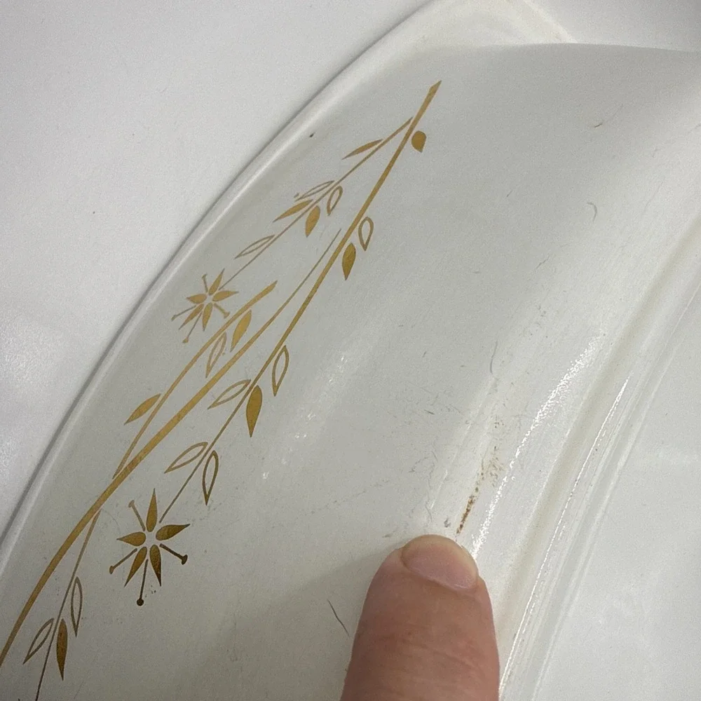 Vintage PYREX 4 QUART Casserole Roasting Golden Honeysuckle w/ Lid 1963-1965